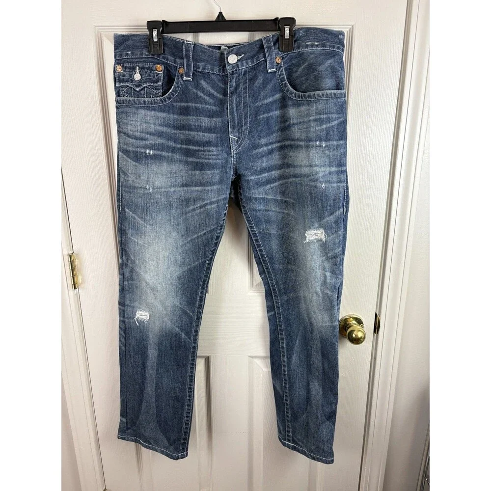True Religion Jeans Buddha Logo Straight Mens Size - 39x30 - 322
